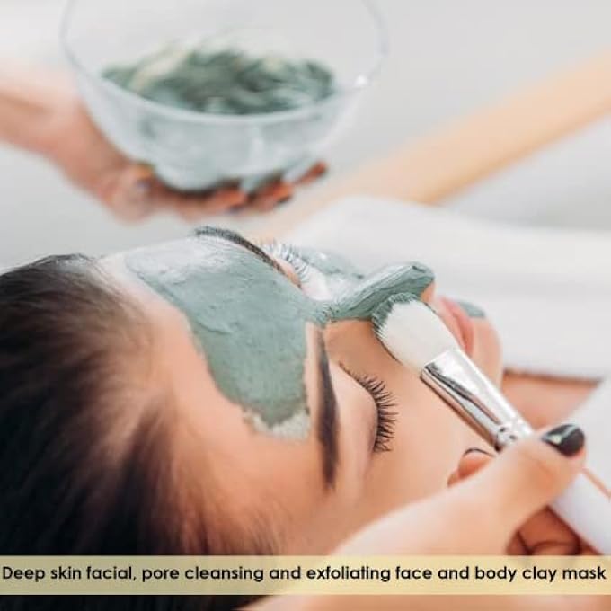 G4U INDIAN HEALING CLAY MASK (16 OZ),100% NATURAL CALCIUM BENTONITE, DEEP PORE CLEANSING FACIAL & PURIFYING MASK, ANTI-ACNE DETOX & REJUVENATING FACE & BODY MASK, PARABEN & SULFATE FREE - Image 3